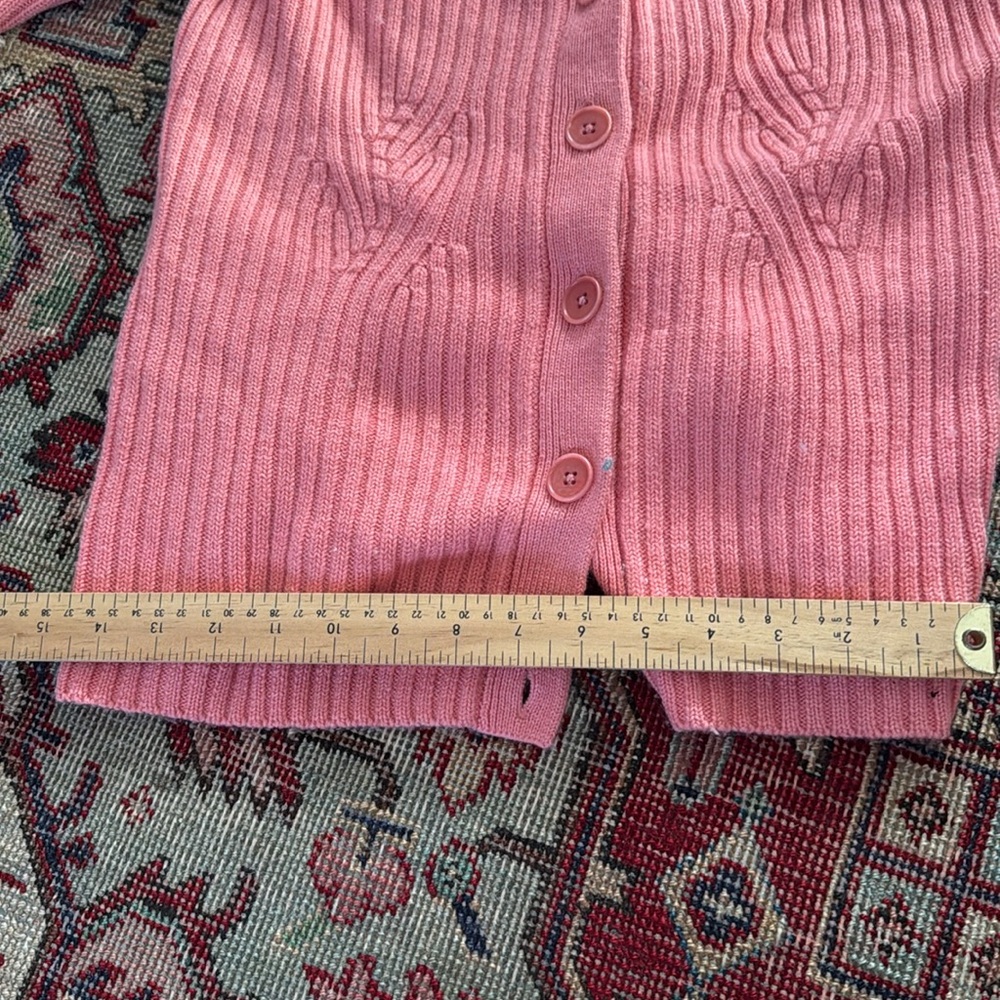 Talbots Coral Pink Cardigan 100% Merino Wool - Picture 5 of 6